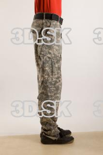 Leg flexing reference of body red shirt army jeans brown…